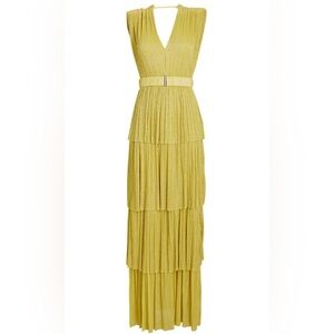 Sabina Musayev Skylar Tiered Belted Dress Size: L
